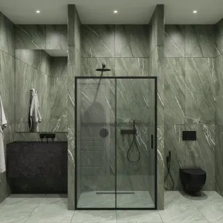 Душевая дверь by Deonria Kupe D-195-120-6-T-B 120см графит/прозрачный